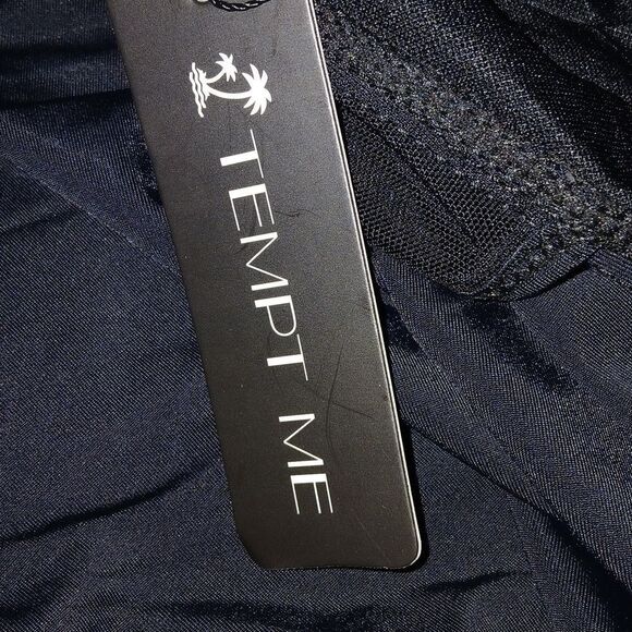 Tempt Me black one piece swimsuit swimwear bathing suit Sz L NWT - Picture 8 of 9